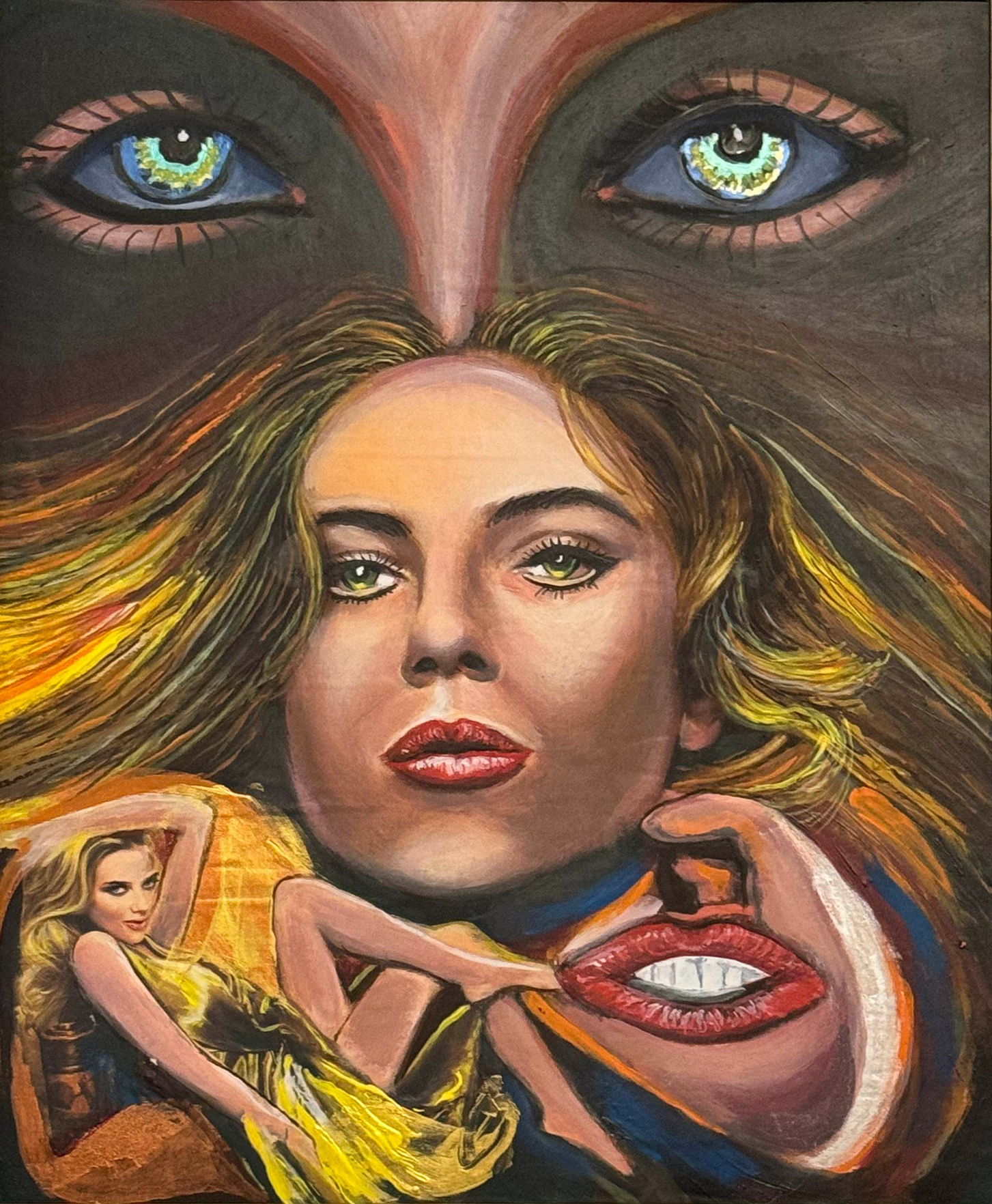 Hypnotická kráska akryl na sololitu